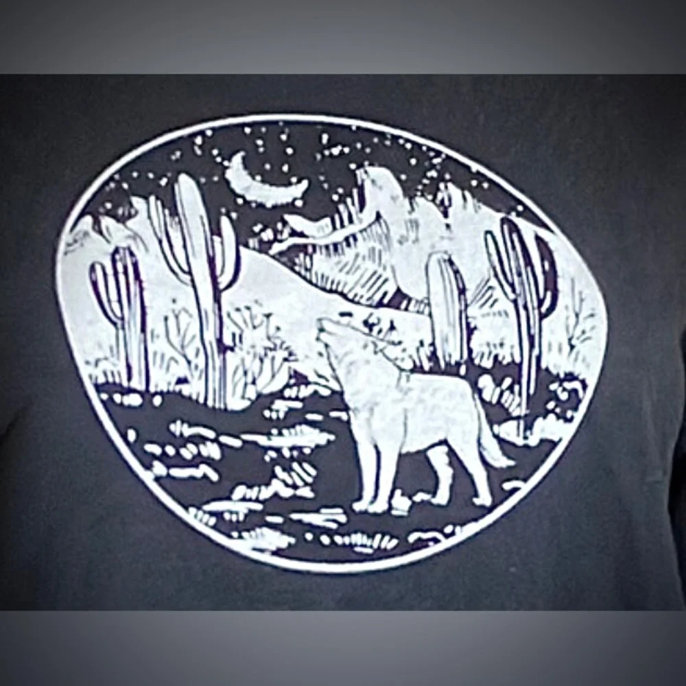 Urban Outfitters Howling Wolf Cotton Pullover Hoodie Black White Unisex Size M